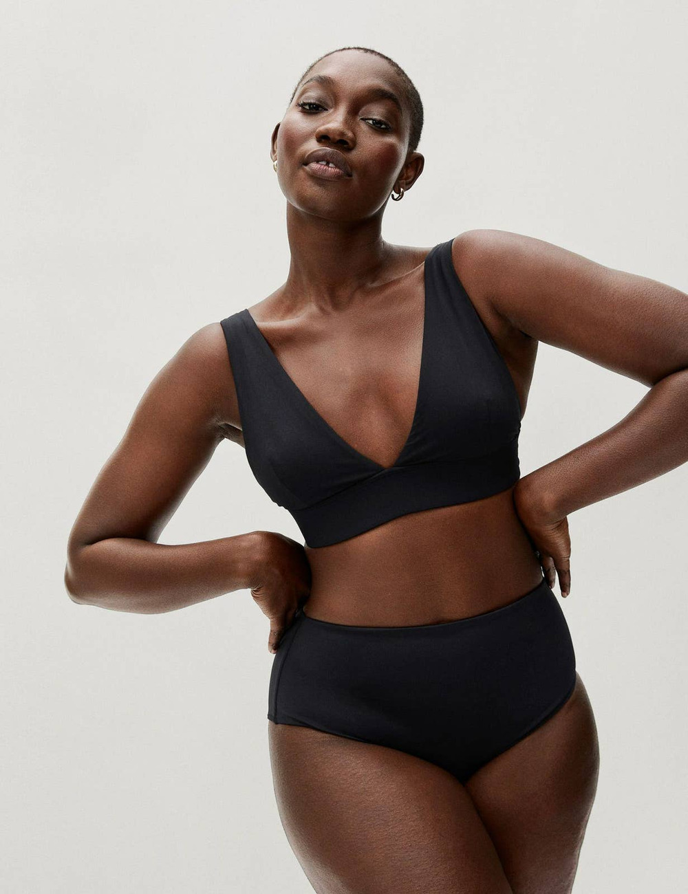 Everlane The Triangle Bikini Top in Black XS NWT